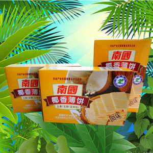 南國 海南特產(chǎn)薄餅160gX4盒 椰子椰香香蕉榴蓮餅干代餐休閑零食品
